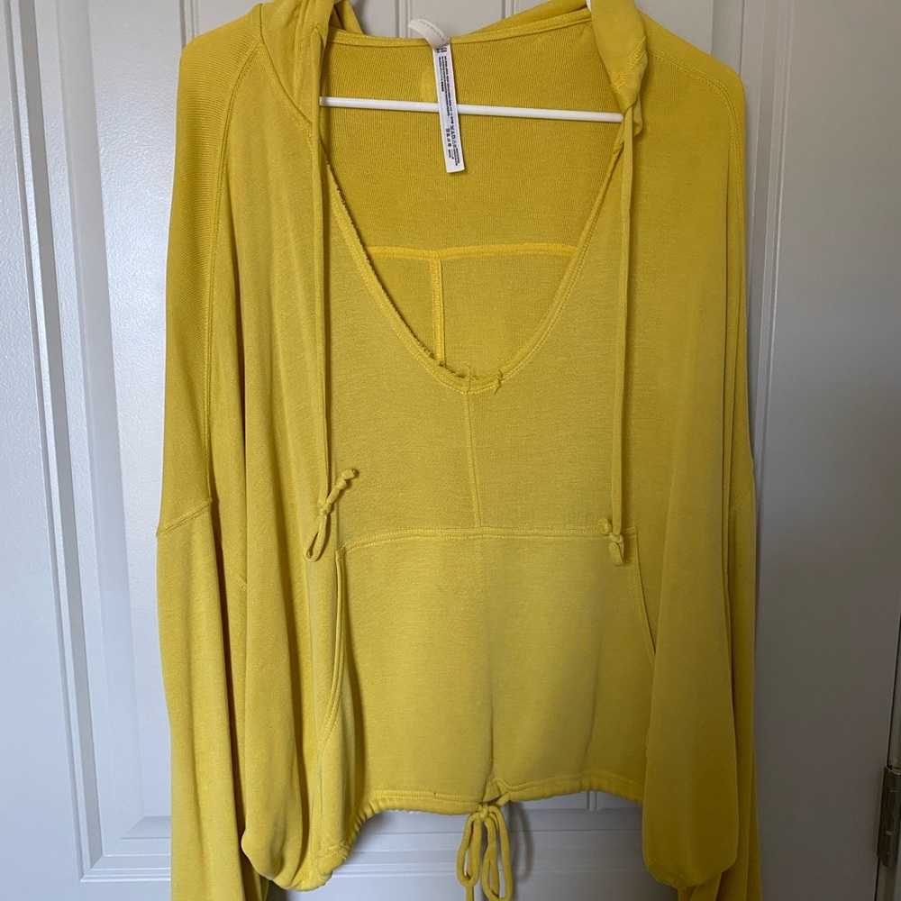 FREE PEOPLE MOVEMENT BRIGHT YELLOW HOODIE
